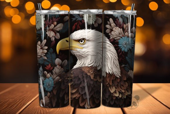 Bald Eagle 3D Embroidered Tumbler Wrap 5 Design