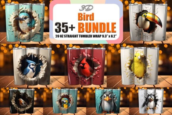 Birds 3D Cracked Hole Tumbler Bundle Guide