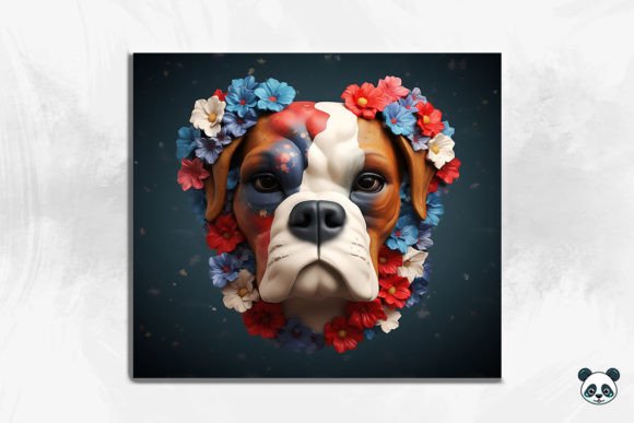 Celebrate Independence Day with the Patriotic Boxer Puppy 3D Tumbler Wrap 1