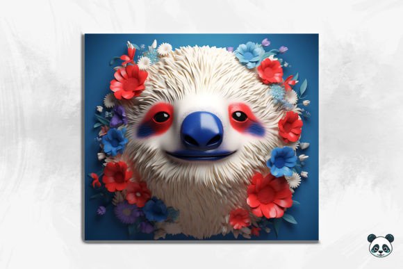 Celebrating Independence with the Patriotic Sloth 3D Tumbler Wrap 1