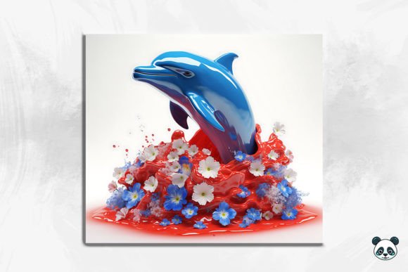 Elevate Your Sublimation Projects with the Patriotic Dolphin 3D Tumbler Wrap 11