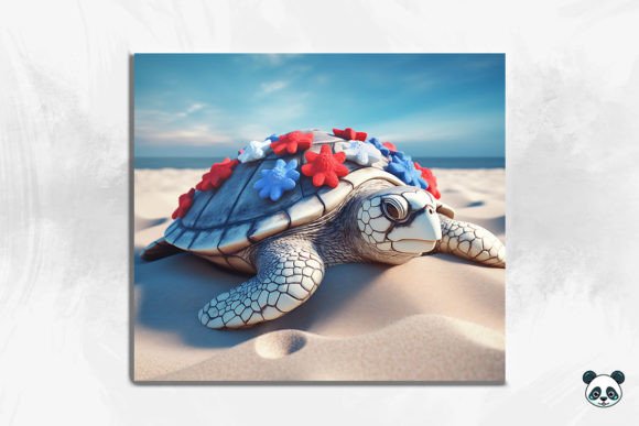 Elevate Your Sublimation Projects with the Patriotic Sea Turtle 3D Tumbler Wrap 6