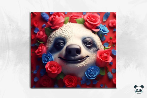 Elevate Your Sublimation Projects with the Patriotic Sloth 3D Tumbler Wrap 4