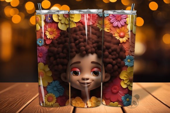 Elevating Personalized Merchandise: The Strategic Value of the Afro Little Girl 3D Tumbler Wrap Png 12
