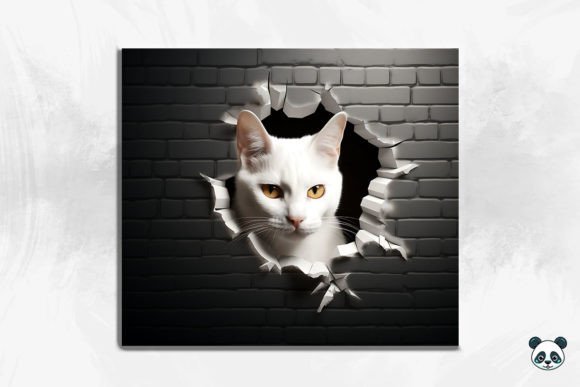 Exploring the Cat 3D Cracked Hole Tumbler Wrap 4 Design