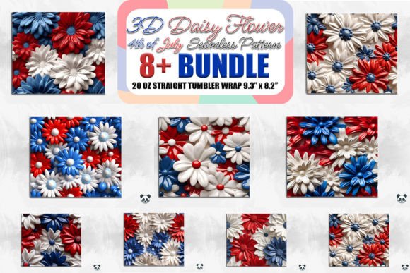 Mastering 3D Patriotic Daisy Seamless Patterns for Sublimation and Digital Design