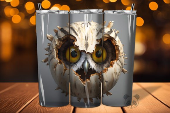 Owl 3D Cracked Hole Tumbler Wrap Design Guide
