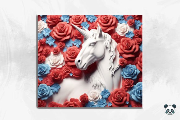 Patriotic Unicorn 3D Tumbler Wrap 3 Design Guide