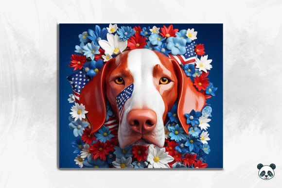 Patriotic Vizsla 3D Tumbler Wrap Design