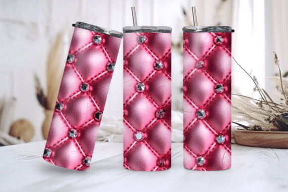 Seamless Bling Pink Rhinestones Tumbler Design