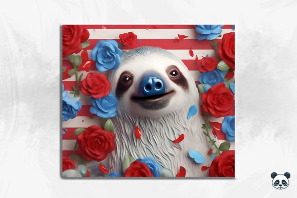 Strategic Branding with the Patriotic Sloth 3D Tumbler Wrap 13