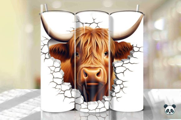 Unlocking the Potential of Colorful Highland Cow 3D Cracked Hole 5 for Sublimation Success